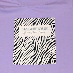 * Magnifique* Handmade Rhinestone, Ladies Bling T-Shirt. XL* MAGENTA*